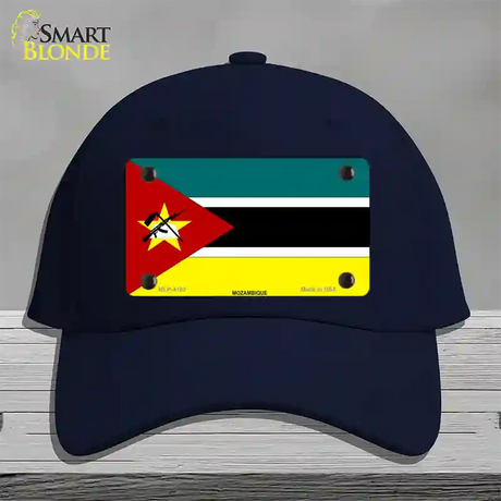 Mozambique Flag Novelty License Plate Hat Cotton / Navy