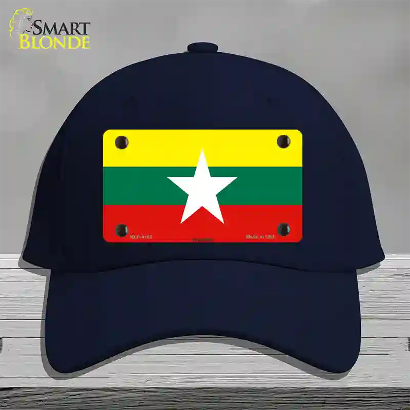 Myanmar Flag Novelty License Plate Hat Cotton / Navy