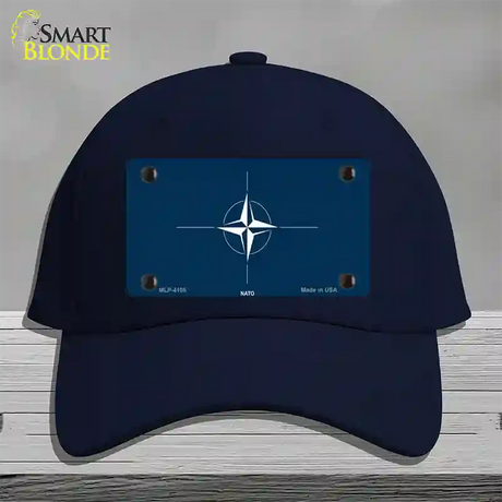 Nato Flag Novelty License Plate Hat Cotton / Navy