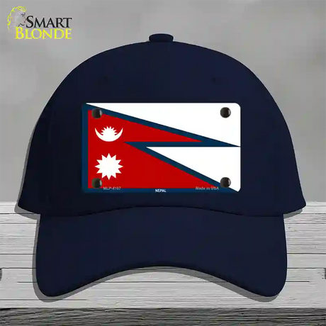 Nepal Flag Novelty License Plate Hat Cotton / Navy