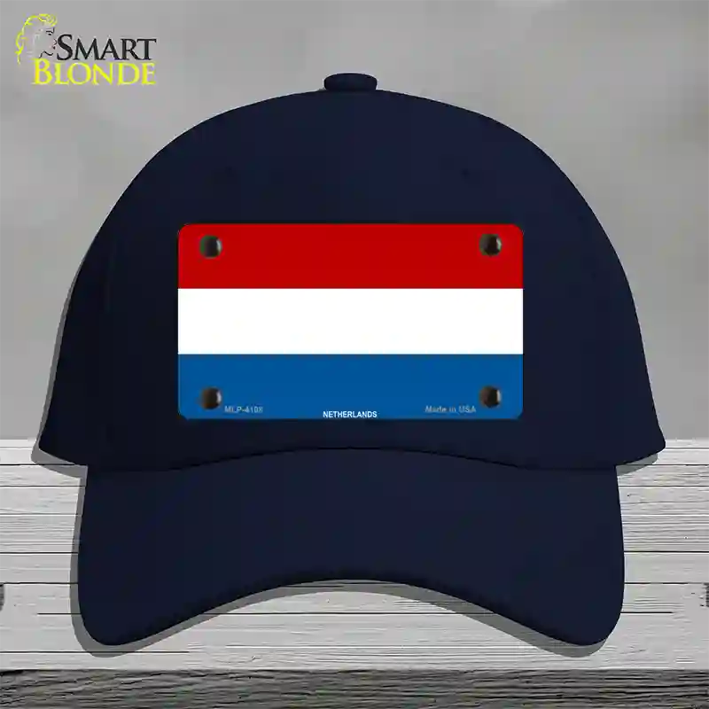 Netherlands Flag Novelty License Plate Hat Cotton / Navy