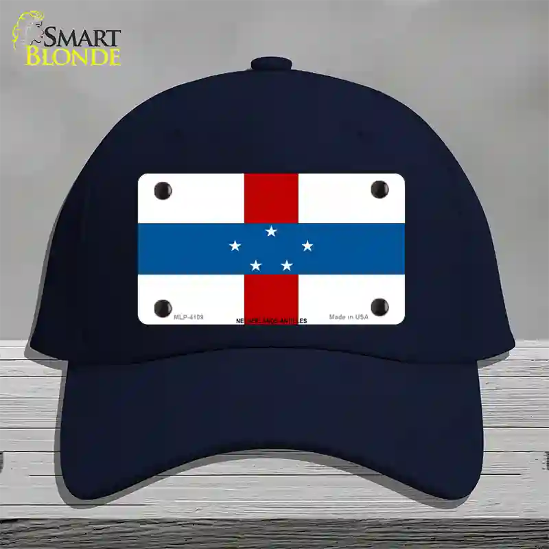 Netherlands Antilles Flag Novelty License Plate Hat Cotton / Navy