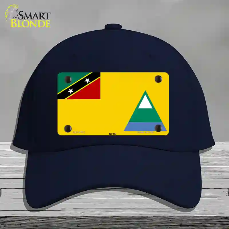 Nevis Flag Novelty License Plate Hat Cotton / Navy