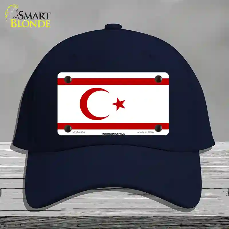 Northern Cyprus Flag Novelty License Plate Hat Cotton / Navy