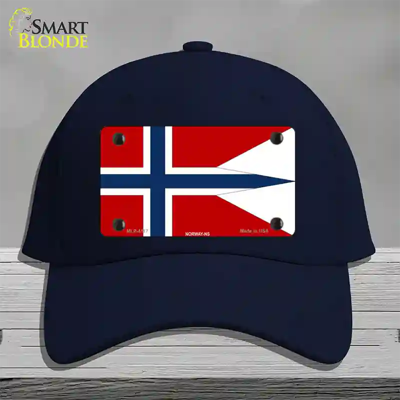 Norway-NS Flag Novelty License Plate Hat Cotton / Navy