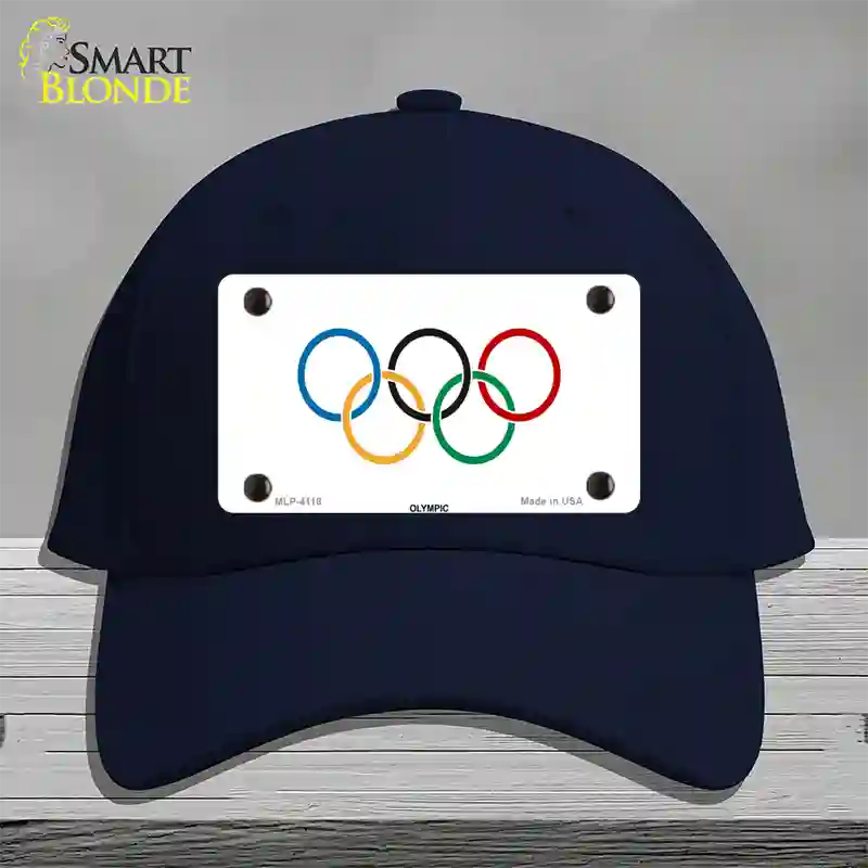 Olympic Flag Novelty License Plate Hat Cotton / Navy