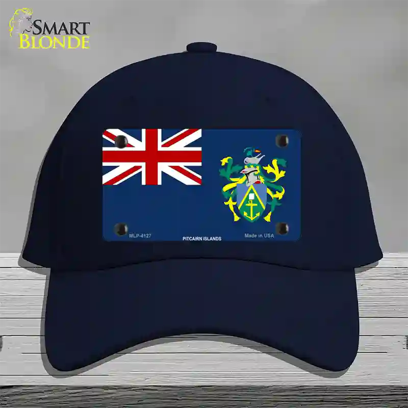 Pitcairn Islands Flag Novelty License Plate Hat Cotton / Navy