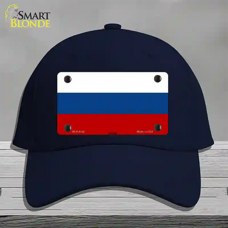 Russia Flag Novelty License Plate Hat Cotton / Navy