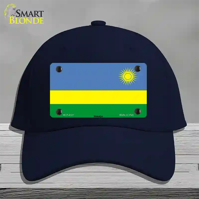 Rwanda Flag Novelty License Plate Hat Cotton / Navy