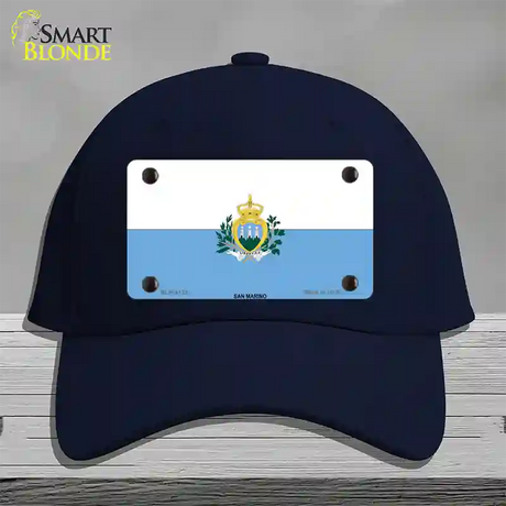 San Marino Flag Novelty License Plate Hat Cotton / Navy