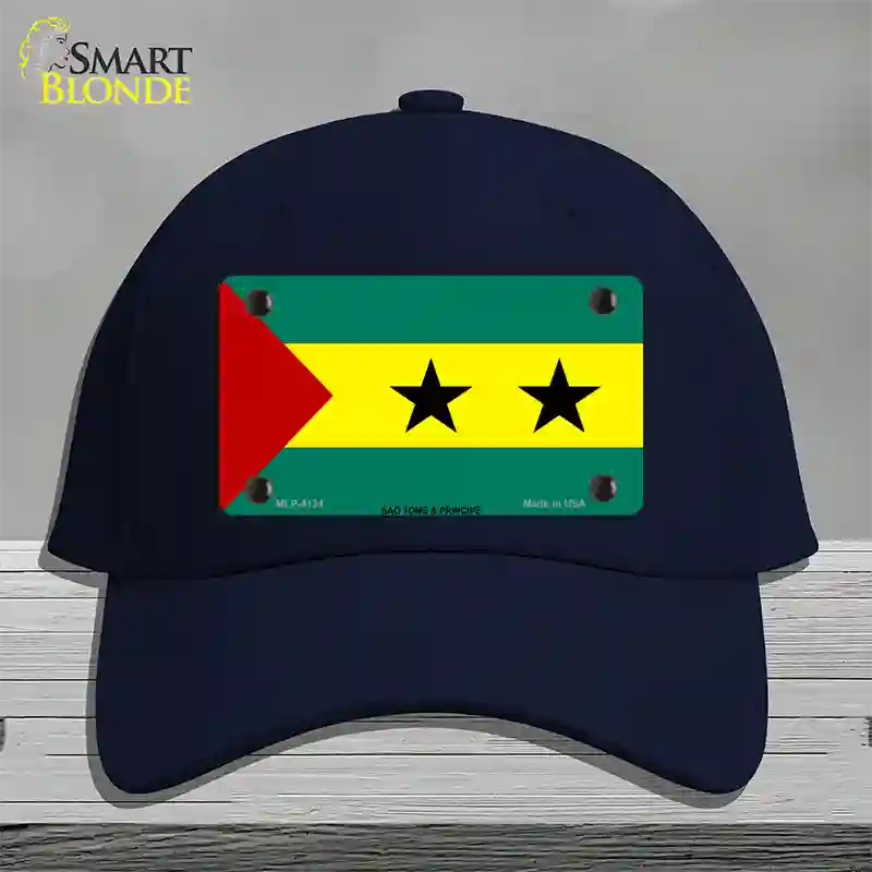 Sao Tome And Principe Flag Novelty License Plate Hat Cotton / Navy