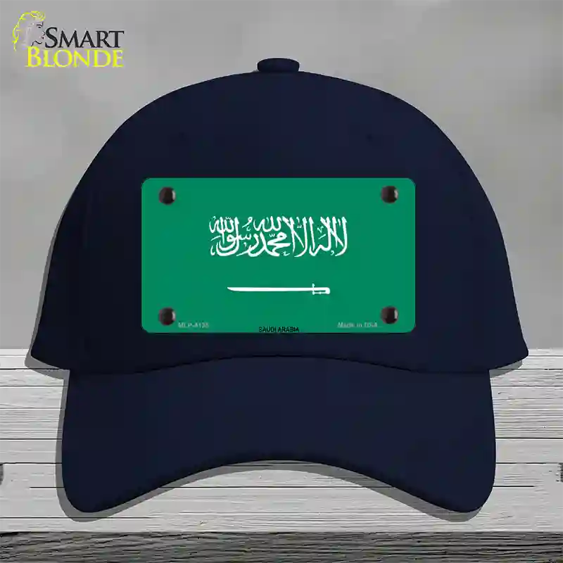 Saudi Arabia Flag Novelty License Plate Hat Cotton / Navy