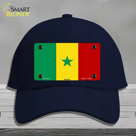 Senegal Flag Novelty License Plate Hat Cotton / Navy