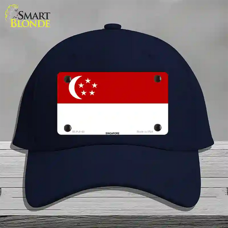 Singapore Flag Novelty License Plate Hat Cotton / Navy