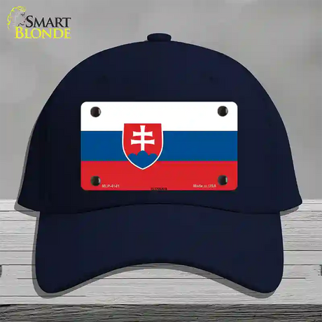 Slovakia Flag Novelty License Plate Hat Cotton / Navy