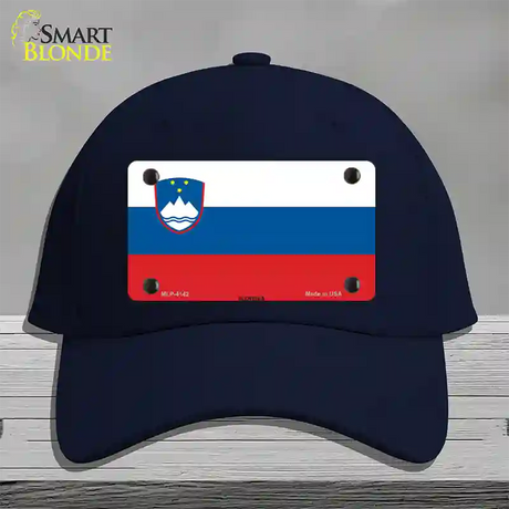 Slovenia Flag Novelty License Plate Hat Cotton / Navy