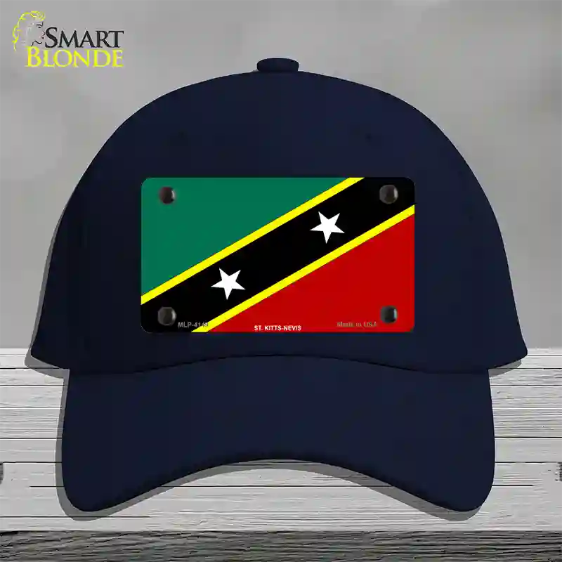 St Kitts-Nevis Flag Novelty License Plate Hat Cotton / Navy