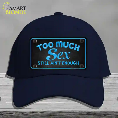 Too Much Sex Novelty License Plate Hat Cotton / Navy