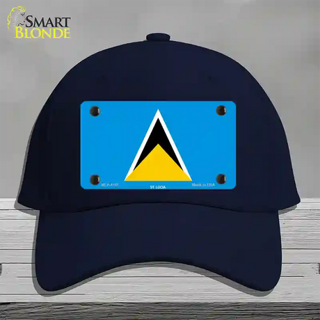 St Lucia Flag Novelty License Plate Hat Cotton / Navy