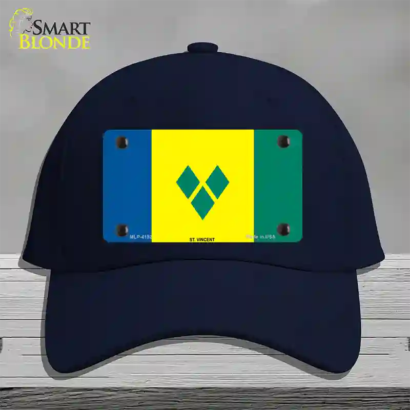 St Vincent Flag Novelty License Plate Hat Cotton / Navy