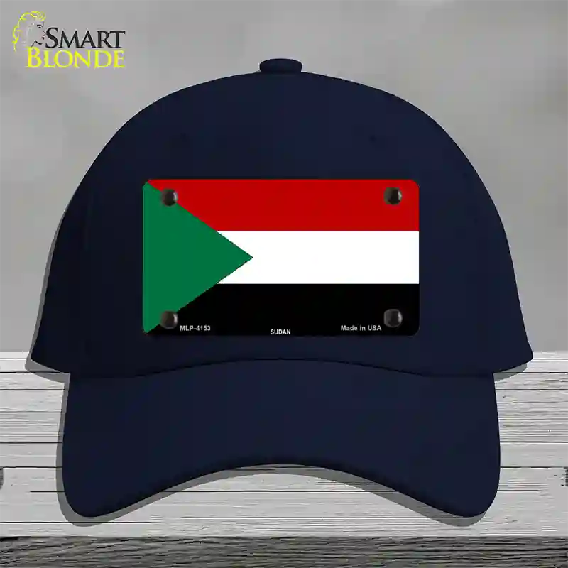 Sudan Flag Novelty License Plate Hat Cotton / Navy