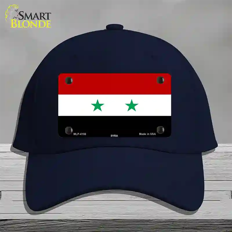 Syria Flag Novelty License Plate Hat Cotton / Navy