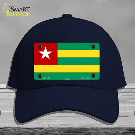 Togo Flag Novelty License Plate Hat Cotton / Navy