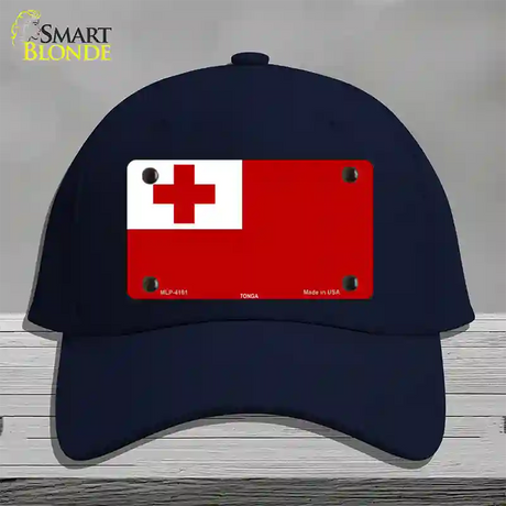 Tonga Flag Novelty License Plate Hat Cotton / Navy