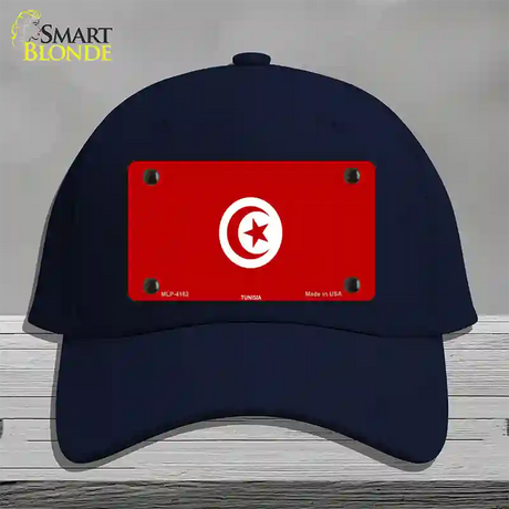 Tunisia Flag Novelty License Plate Hat Cotton / Navy