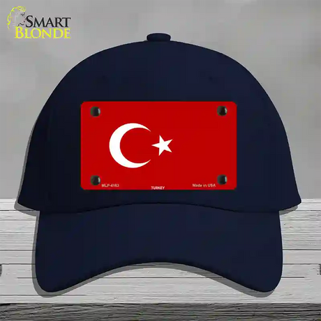 Turkey Flag Novelty License Plate Hat Cotton / Navy