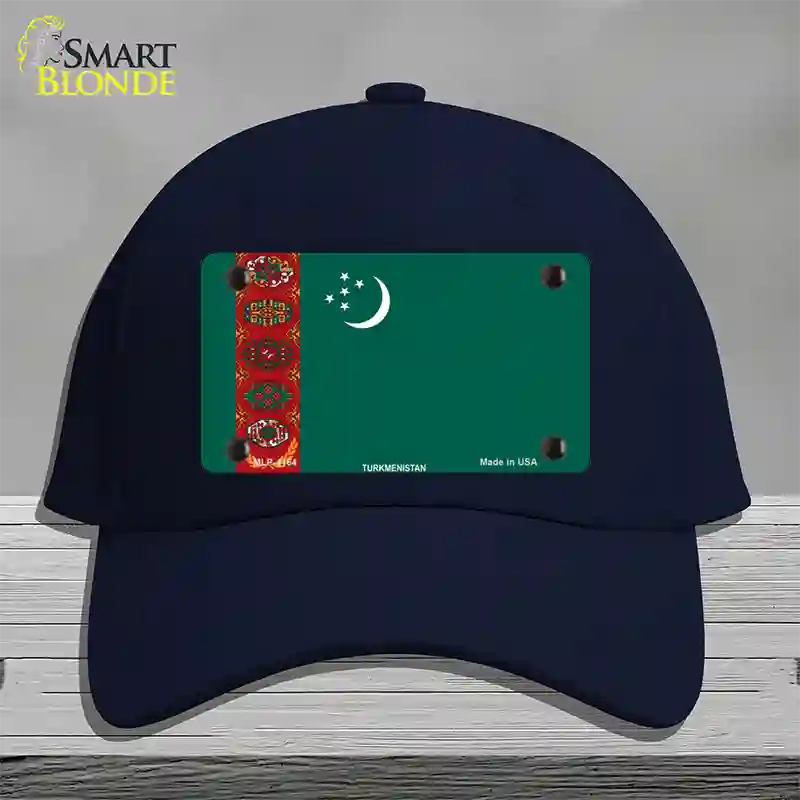 Turkmenistan Flag Novelty License Plate Hat Cotton / Navy