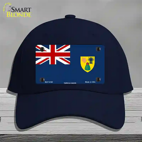 Turks And Caicos Flag Novelty License Plate Hat Cotton / Navy