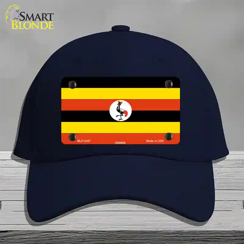 Uganda Flag Novelty License Plate Hat Cotton / Navy