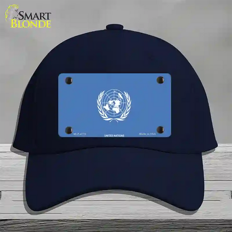 United Nations Flag Novelty License Plate Hat Cotton / Navy