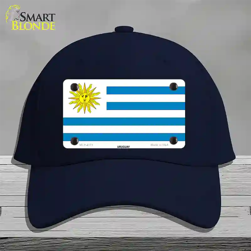 Uruguay Flag Novelty License Plate Hat Cotton / Navy