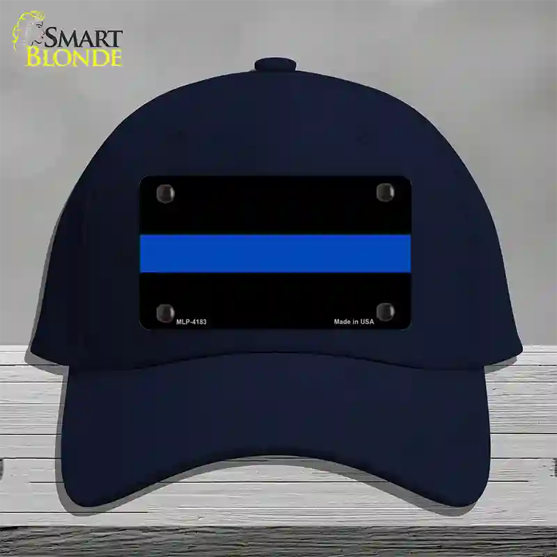 Thin Blue Line Police Novelty License Plate Hat Cotton / Navy