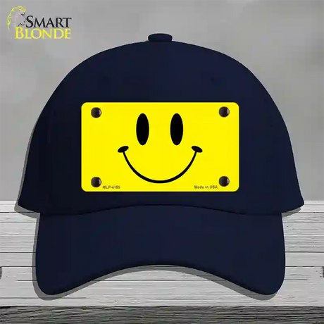 Happy Face Novelty License Plate Hat Cotton / Navy