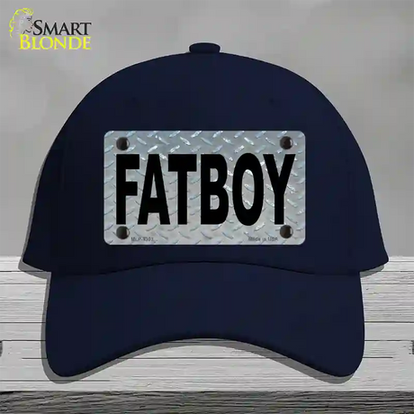 Fat Boy Diamond Novelty License Plate Hat Cotton / Navy