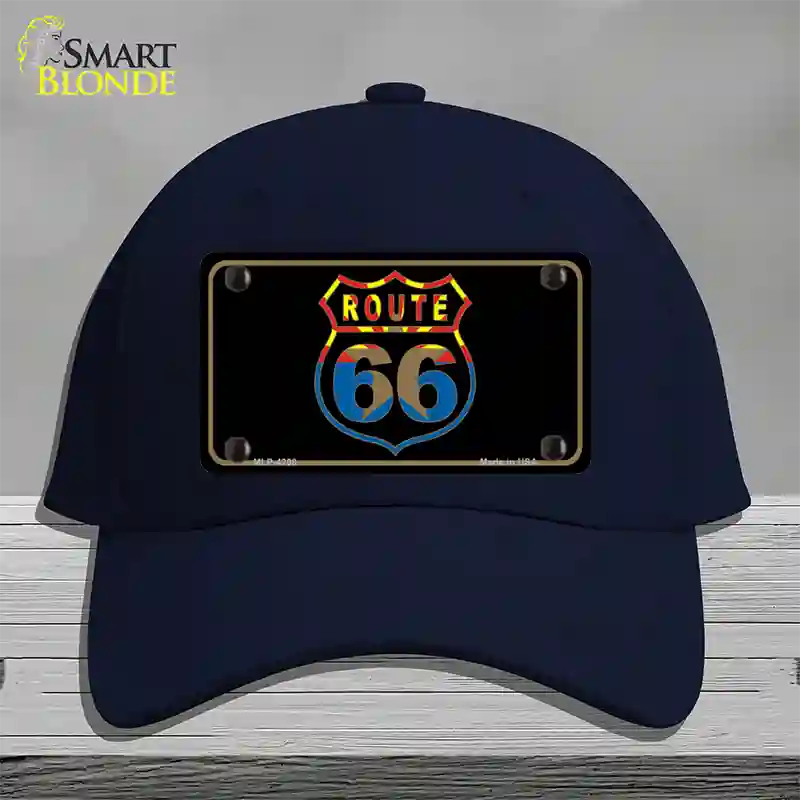 Route 66 Logo Arizona Flag Novelty License Plate Hat Cotton / Navy