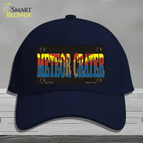 Meteor Crater Arizona Flag Novelty License Plate Hat Cotton / Navy