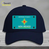 New Mexico Teal State Blank Novelty License Plate Hat Cotton / Navy