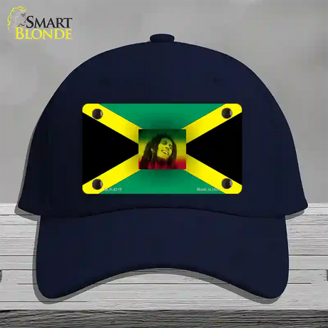 Jamaica Flag Bob Marley Novelty License Plate Hat Cotton / Navy