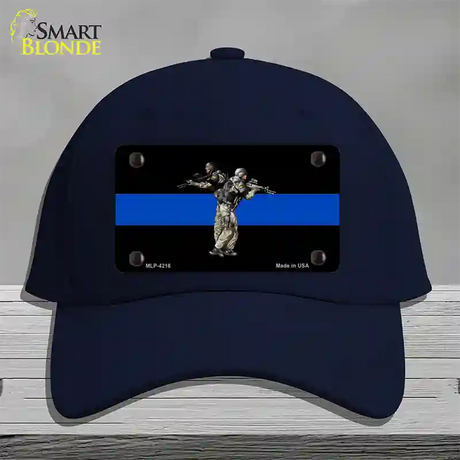 Thin Blue Line Police SWAT Novelty License Plate Hat Cotton / Navy