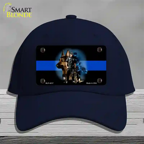 Thin Blue Line Police K-9 Novelty License Plate Hat Cotton / Navy