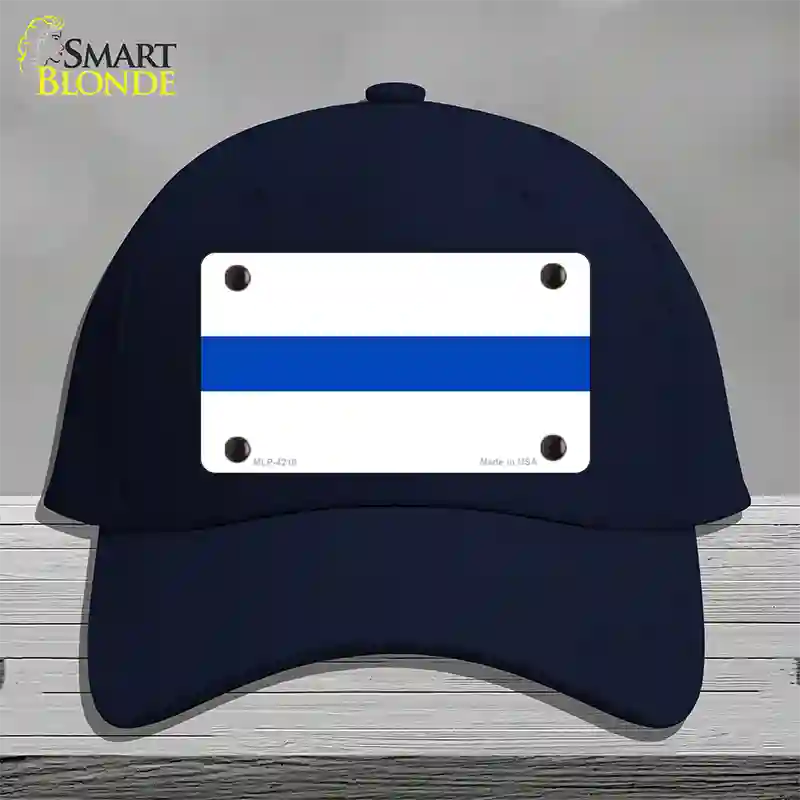 Thin Blue Line White Novelty License Plate Hat Cotton / Navy