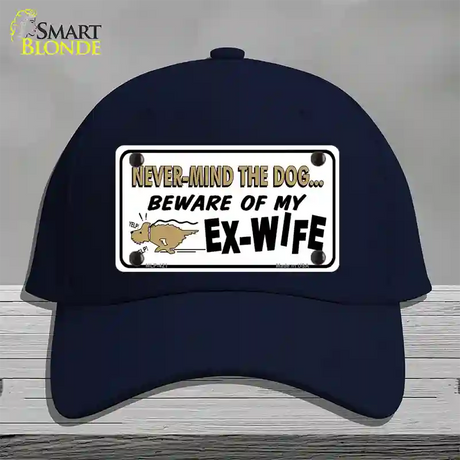 Beware Of My Ex-Wife Novelty License Plate Hat Cotton / Navy