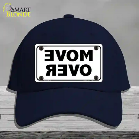 Move Over White Novelty License Plate Hat Cotton / Navy