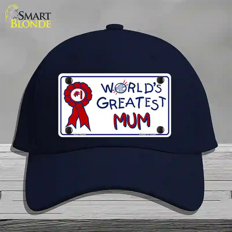 Worlds Greatest Mum Novelty License Plate Hat Cotton / Navy