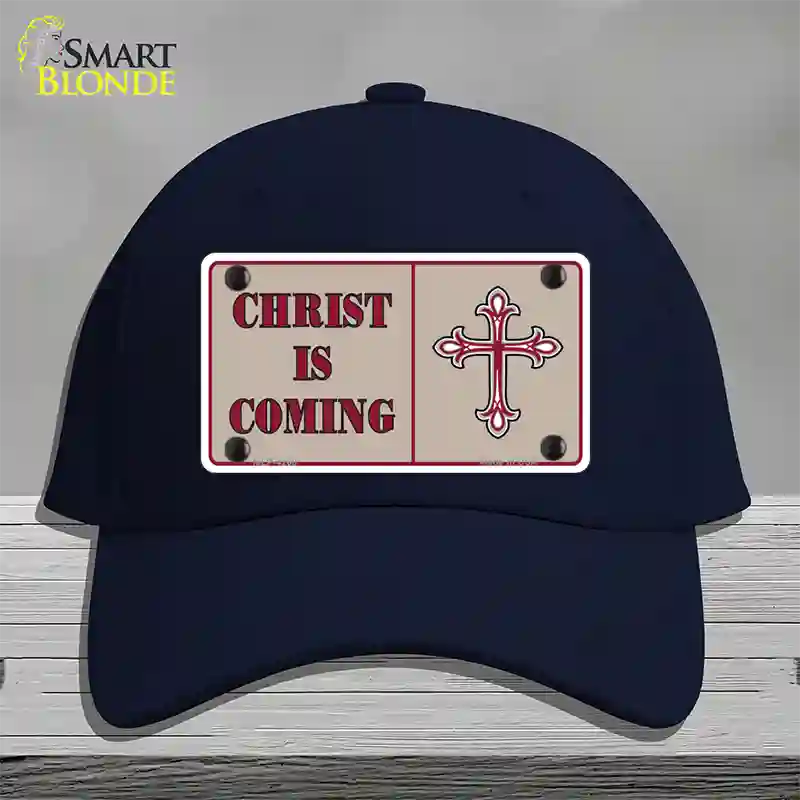 Christ Is Coming Novelty License Plate Hat Cotton / Navy