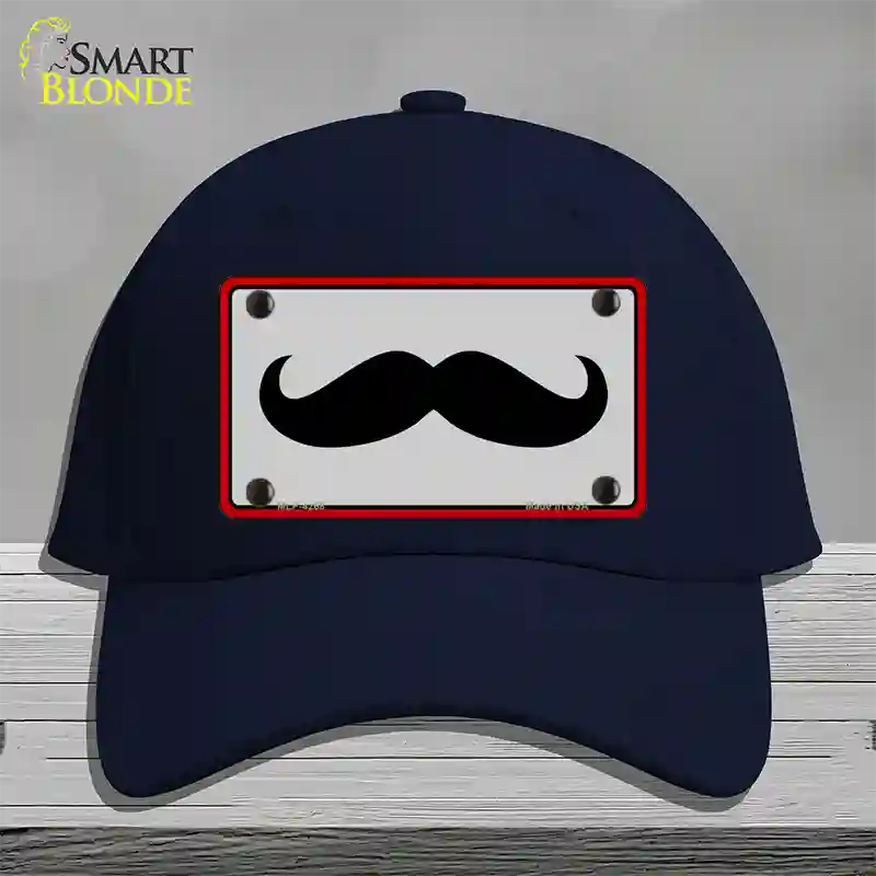 Mustache Novelty License Plate Hat Cotton / Navy